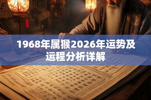 1968年属猴2026年运势及运程分析详解 1968年属猴2026年运势及运程分析详解
