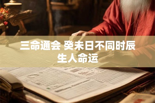 三命通会 癸未日不同时辰生人命运 三命通会 癸未日不同时辰生人命运