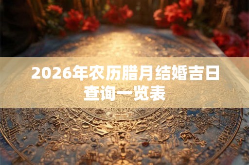 2026年农历腊月结婚吉日查询一览表 2026年农历腊月结婚吉日查询一览表