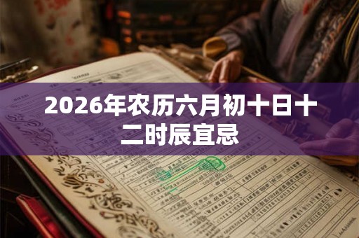 2026年农历六月初十日十二时辰宜忌 2026年农历六月初十日十二时辰宜忌