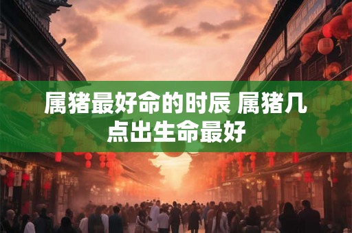 属猪最好命的时辰 属猪几点出生命最好 属猪最好命的时辰 属猪几点出生命最好