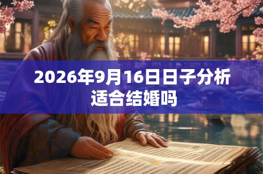2026年9月16日日子分析 适合结婚吗 2026年9月16日日子分析 适合结婚吗