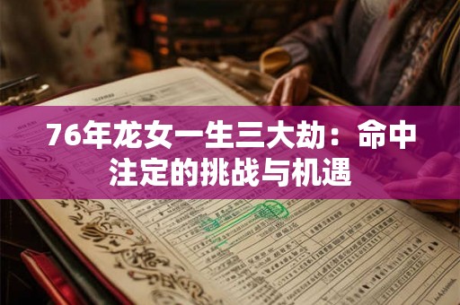 76年龙女一生三大劫:命中注定的挑战与机遇 76年龙女一生三大劫:命中注定的挑战与机遇