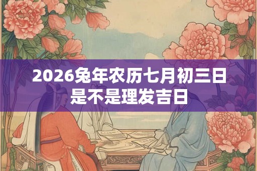 2026兔年农历七月初三日是不是理发吉日