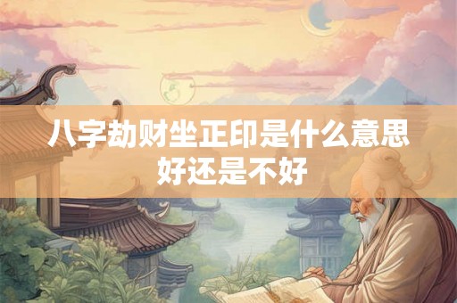 八字劫财坐正印是什么意思 好还是不好