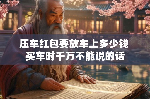 压车红包要放车上多少钱 买车时千万不能说的话