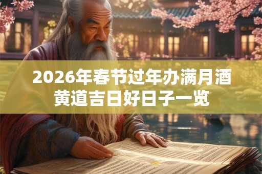 2026年春节过年办满月酒黄道吉日好日子一览