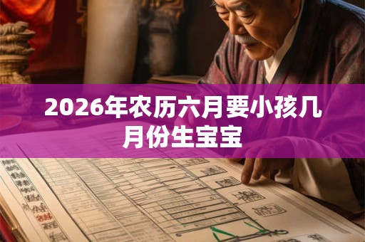 2026年农历六月要小孩几月份生宝宝 2026年农历六月要小孩几月份生宝宝