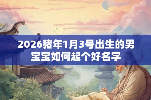 2026猪年1月3号出生的男宝宝如何起个好名字 2026猪年1月3号出生的男宝宝如何起个好名字