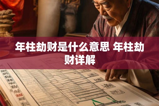 年柱劫财是什么意思 年柱劫财详解