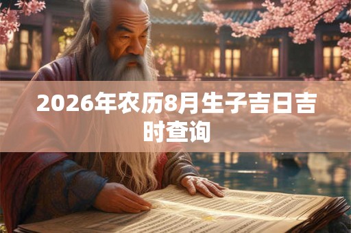 2026年农历8月生子吉日吉时查询 2026年农历8月生子吉日吉时查询