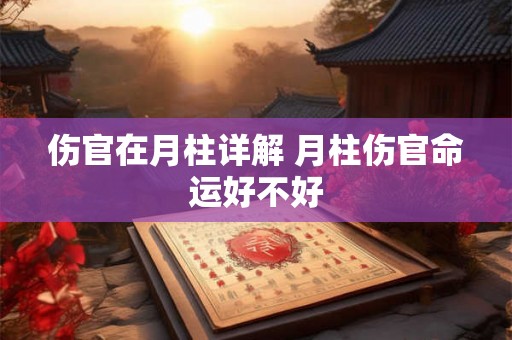 伤官在月柱详解 月柱伤官命运好不好 伤官在月柱详解 月柱伤官命运好不好