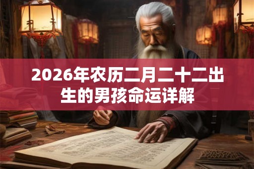 2026年农历二月二十二出生的男孩命运详解
