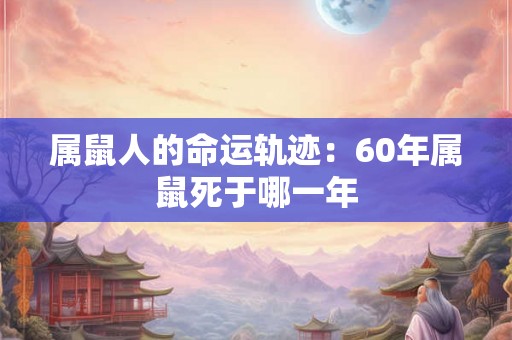 属鼠人的命运轨迹:60年属鼠死于哪一年 属鼠人的命运轨迹:60年属鼠死于哪一年