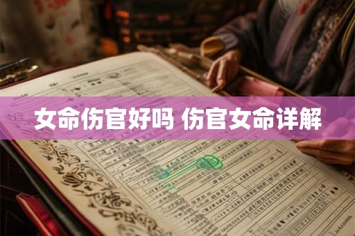 女命伤官好吗 伤官女命详解 女命伤官好吗 伤官女命详解