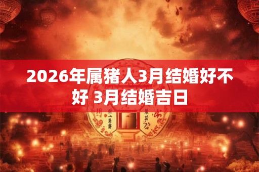 2026年属猪人3月结婚好不好 3月结婚吉日