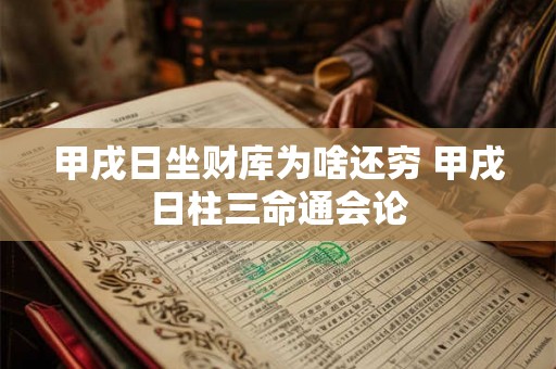 甲戌日坐财库为啥还穷 甲戌日柱三命通会论