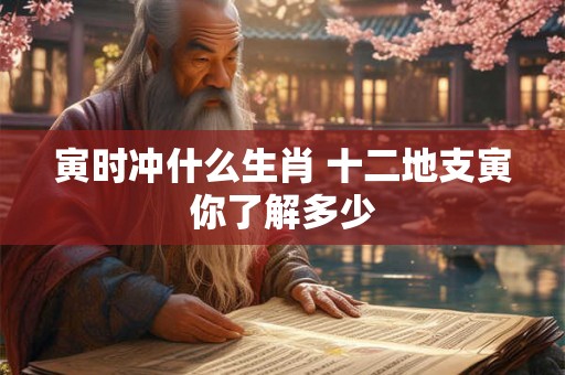 寅时冲什么生肖 十二地支寅你了解多少 寅时冲什么生肖 十二地支寅你了解多少