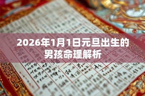 2026年1月1日元旦出生的男孩命理解析