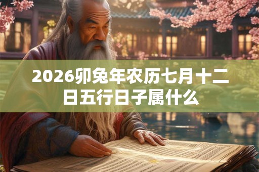 2026卯兔年农历七月十二日五行日子属什么 2026卯兔年农历七月十二日五行日子属什么