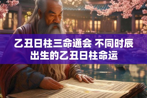 乙丑日柱三命通会 不同时辰出生的乙丑日柱命运 乙丑日柱三命通会 不同时辰出生的乙丑日柱命运