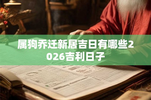 属狗乔迁新居吉日有哪些2026吉利日子 属狗乔迁新居吉日有哪些2026吉利日子