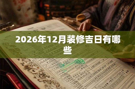 2026年12月装修吉日有哪些 2026年12月装修吉日有哪些