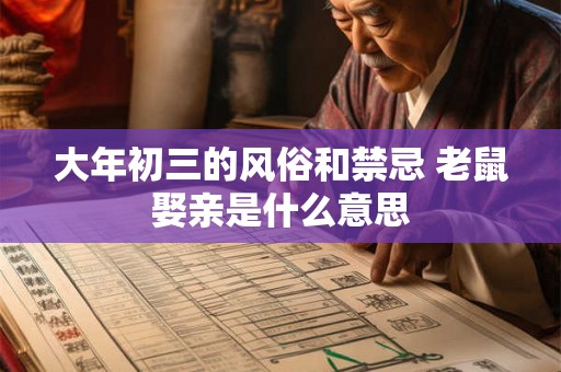 大年初三的风俗和禁忌 老鼠娶亲是什么意思 大年初三的风俗和禁忌 老鼠娶亲是什么意思
