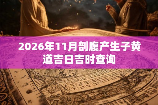 2026年11月剖腹产生子黄道吉日吉时查询