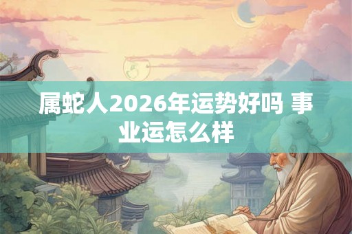 属蛇人2026年运势好吗 事业运怎么样 属蛇人2026年运势好吗 事业运怎么样