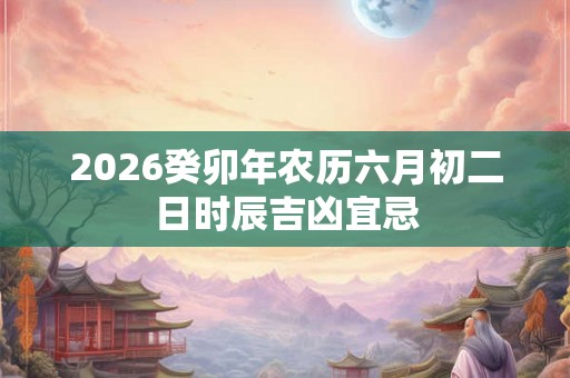 2026癸卯年农历六月初二日时辰吉凶宜忌 2026癸卯年农历六月初二日时辰吉凶宜忌