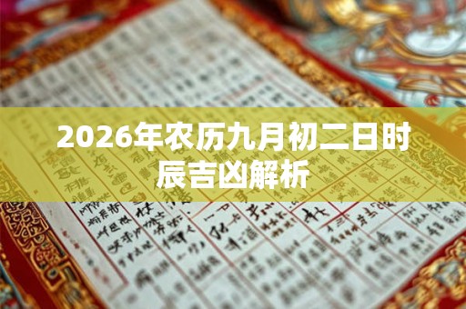 2026年农历九月初二日时辰吉凶解析 2026年农历九月初二日时辰吉凶解析