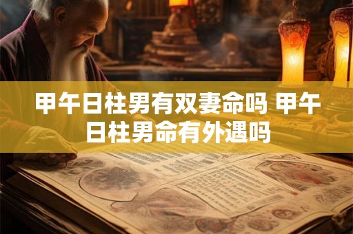 甲午日柱男有双妻命吗 甲午日柱男命有外遇吗 甲午日柱男有双妻命吗 甲午日柱男命有外遇吗
