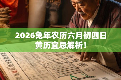 2026兔年农历六月初四日黄历宜忌解析! 2026兔年农历六月初四日黄历宜忌解析!