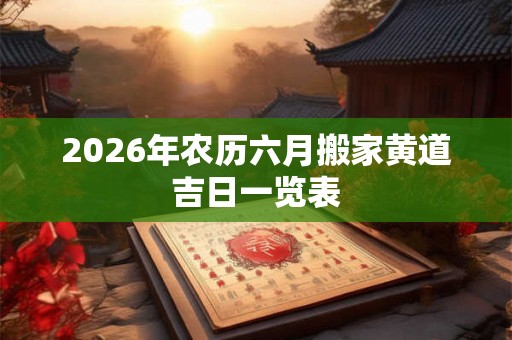 2026年农历六月搬家黄道吉日一览表