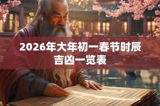 2026年大年初一春节时辰吉凶一览表
