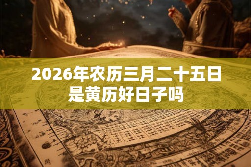 2026年农历三月二十五日是黄历好日子吗 2026年农历三月二十五日是黄历好日子吗