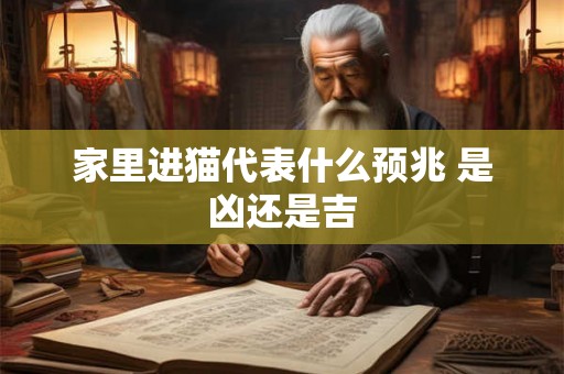 家里进猫代表什么预兆 是凶还是吉