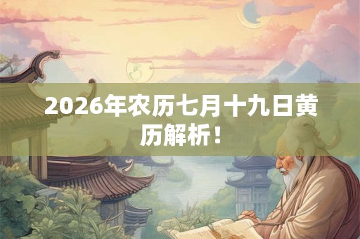 2026年农历七月十九日黄历解析！