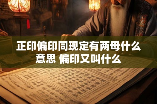 正印偏印同现定有两母什么意思 偏印又叫什么 正印偏印同现定有两母什么意思 偏印又叫什么