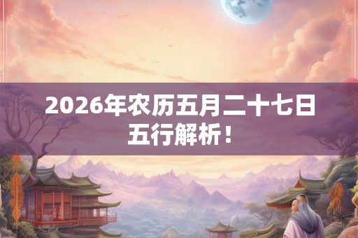 2026年农历五月二十七日五行解析！