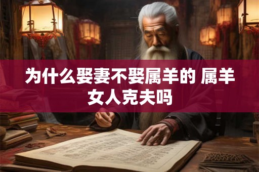 为什么娶妻不娶属羊的 属羊女人克夫吗
