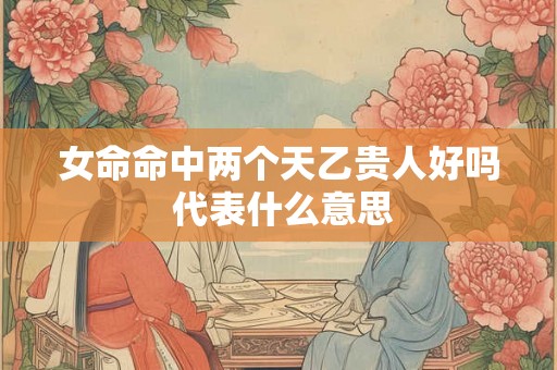 女命命中两个天乙贵人好吗 代表什么意思 女命命中两个天乙贵人好吗 代表什么意思