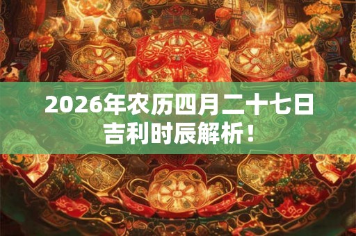 2026年农历四月二十七日吉利时辰解析! 2026年农历四月二十七日吉利时辰解析!