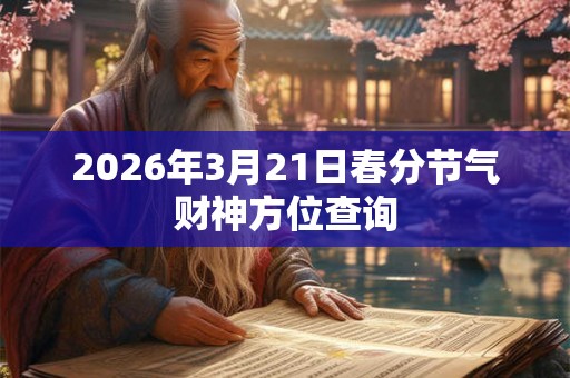 2026年3月21日春分节气财神方位查询 2026年3月21日春分节气财神方位查询