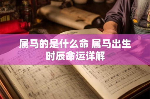 属马的是什么命 属马出生时辰命运详解 属马的是什么命 属马出生时辰命运详解