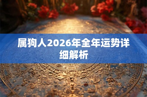 属狗人2026年全年运势详细解析