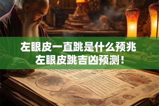 左眼皮一直跳是什么预兆 左眼皮跳吉凶预测！