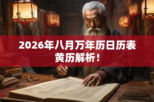 2026年八月万年历日历表黄历解析! 2026年八月万年历日历表黄历解析!
