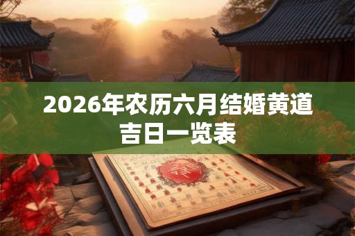 2026年农历六月结婚黄道吉日一览表 2026年农历六月结婚黄道吉日一览表